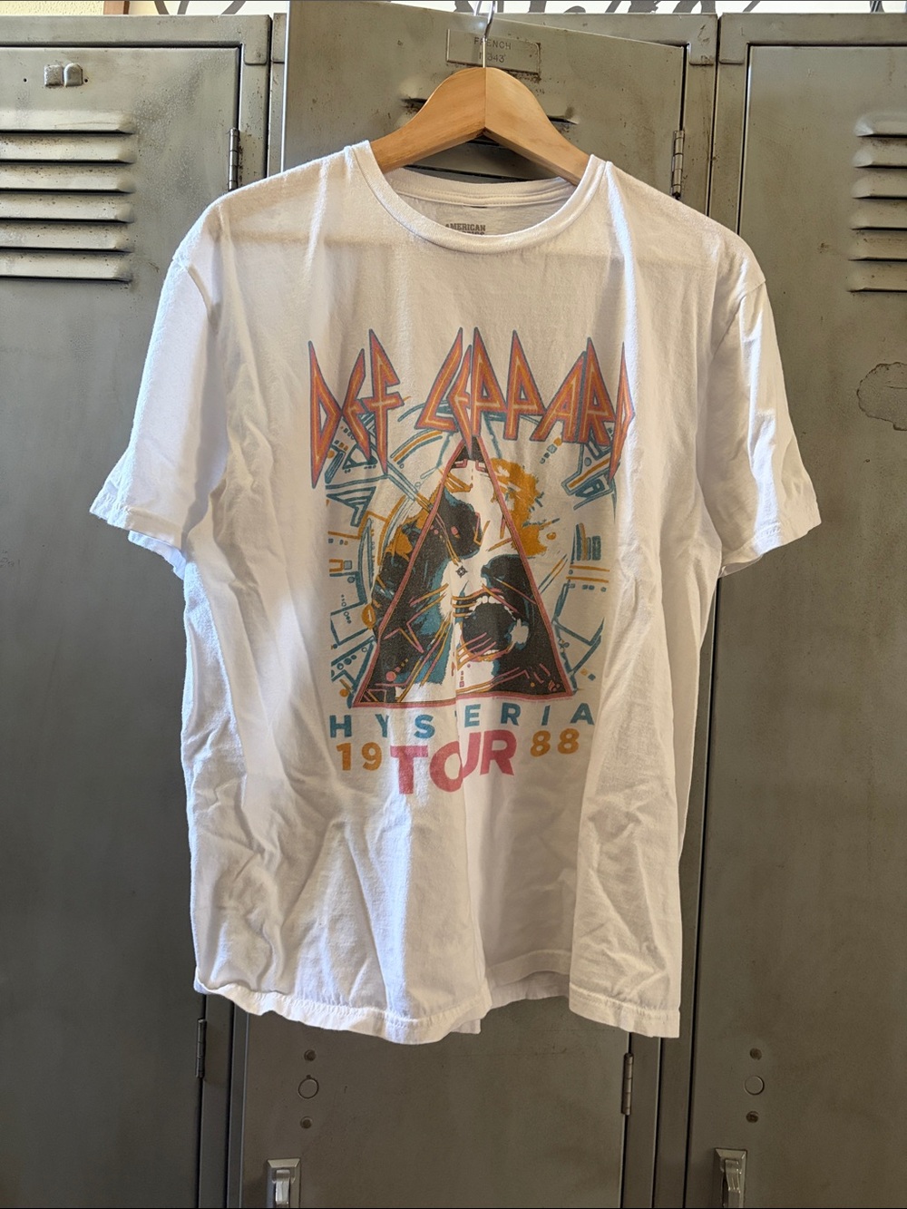 Def Leppard Hysteria Tour 1988 White Graphic Tee